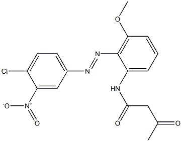 2-アセチル-2'-(4-クロロ-3-ニトロフェニルアゾ)-3'-メトキシアセトアニリド 化学構造式