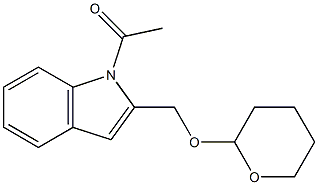 1-アセチル-2-[(テトラヒドロ-2H-ピラン)-2-イルオキシメチル]-1H-インドール 化学構造式