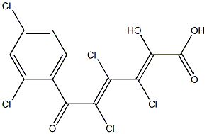 (2E,4E)-2-ヒドロキシ-3,4,5-トリクロロ-6-オキソ-6-(2,4-ジクロロフェニル)-2,4-ヘキサジエン酸 化学構造式