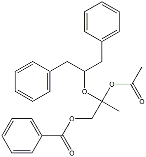酢酸1-(1-ベンジル-2-フェニルエトキシ)メチル-2-(ベンゾイルオキシ)エチル 化学構造式