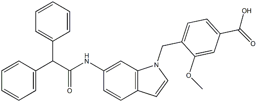 4-[6-[Diphenylacetylamino]-1H-indol-1-ylmethyl]-3-methoxybenzoic acid