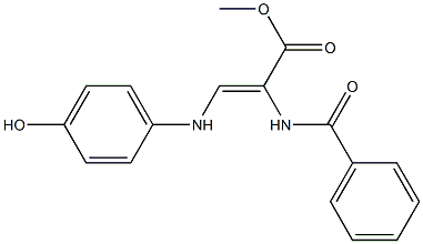 (Z)-3-[(4-ヒドロキシフェニル)アミノ]-2-(ベンゾイルアミノ)アクリル酸メチル 化学構造式