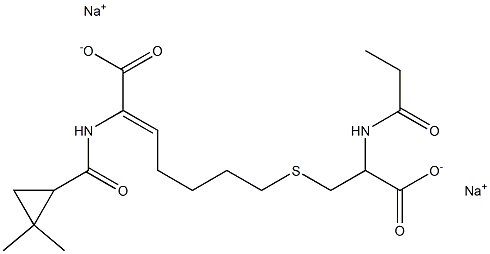 (Z)-7-[[2-Propanoylamino-2-(hydroxycarbonyl)ethyl]thio]-2-[(2,2-dimethylcyclopropyl)carbonylamino]-2-heptenoic acid sodium salt