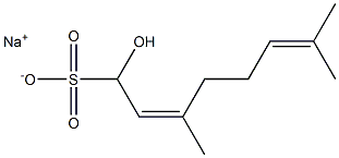 (2Z)-1-ヒドロキシ-3,7-ジメチル-2,6-オクタジエン-1-スルホン酸ナトリウム 化学構造式