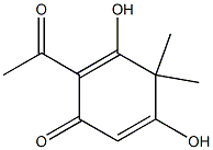 2-アセチル-3,5-ジヒドロキシ-4,4-ジメチル-2,5-シクロヘキサジエン-1-オン 化学構造式