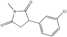2-(m-クロロフェニル)-N-メチルスクシンイミド 化学構造式