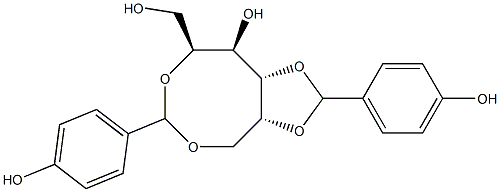 2-O,6-O:4-O,5-O-Bis(4-hydroxybenzylidene)-D-glucitol Struktur