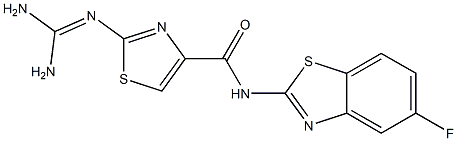 2-(ジアミノメチレンアミノ)-N-(5-フルオロ-2-ベンゾチアゾリル)チアゾール-4-カルボアミド 化学構造式