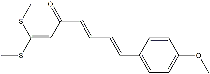 (4E,6E)-7-[4-メトキシフェニル]-1,1-ビス(メチルチオ)-1,4,6-ヘプタトリエン-3-オン 化学構造式