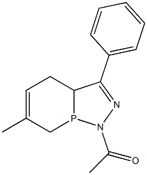 9-アセチル-3-メチル-7-フェニル-8,9-ジアザ-1-ホスファビシクロ[4.3.0]ノナ-3,7-ジエン 化学構造式