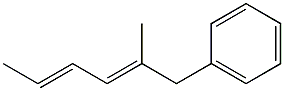 (2E,4E)-2-メチル-1-フェニル-2,4-ヘキサジエン 化学構造式