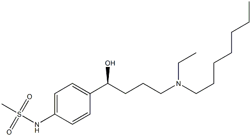 N-[4-[(1S)-4-(エチルヘプチルアミノ)-1-ヒドロキシブチル]フェニル]メタンスルホンアミド 化学構造式