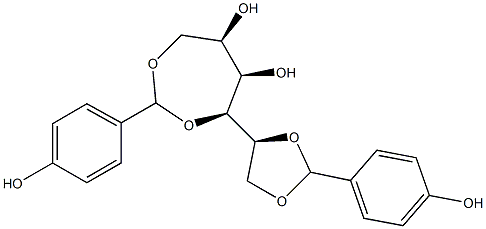 1-O,2-O:3-O,6-O-ビス(4-ヒドロキシベンジリデン)-D-グルシトール 化学構造式