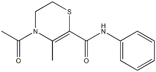 N-フェニル-4-アセチル-3-メチル-5,6-ジヒドロ-4H-1,4-チアジン-2-カルボアミド 化学構造式