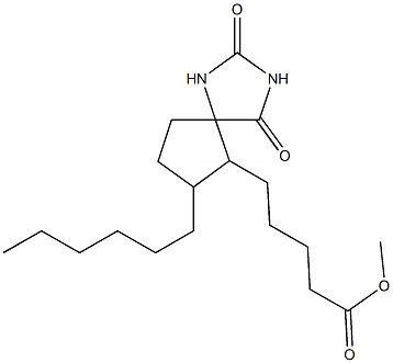5-(2,4-Dioxo-7-hexyl-1,3-diazaspiro[4.4]nonan-6-yl)pentanoic acid methyl ester