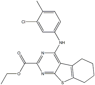 5,6,7,8-Tetrahydro-4-(3-chloro-4-methylphenylamino)[1]benzothieno[2,3-d]pyrimidine-2-carboxylic acid ethyl ester