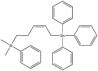 (Z)-5-(ジメチルフェニルシリル)-1-(トリフェニルスタンニル)-2-ペンテン 化学構造式