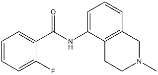 2-フルオロ-N-[(1,2,3,4-テトラヒドロ-2-メチルイソキノリン)-5-イル]ベンズアミド 化学構造式