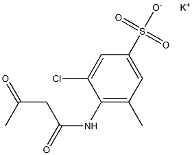 4-(アセトアセチルアミノ)-3-クロロ-5-メチルベンゼンスルホン酸カリウム 化学構造式