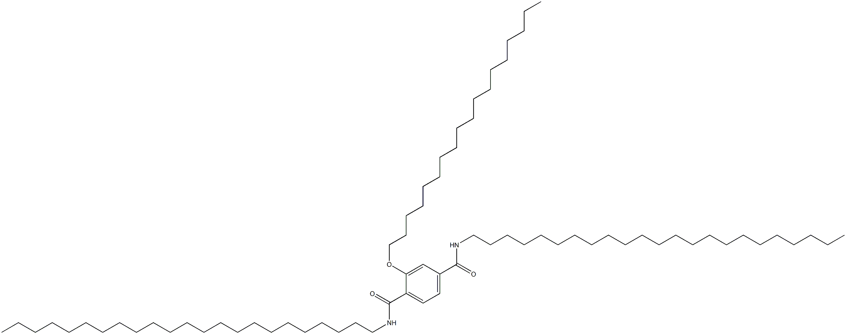 2-(オクタデシルオキシ)-N,N'-ジトリコシルテレフタルアミド 化学構造式