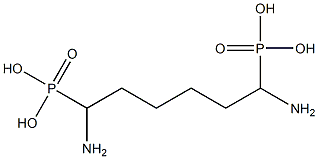 (1,6-ジアミノ-1,6-ヘキサンジイル)ビスホスホン酸 化学構造式