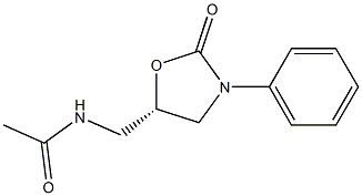 (5S)-5-Acetylaminomethyl-3-[phenyl]oxazolidine-2-one 结构式