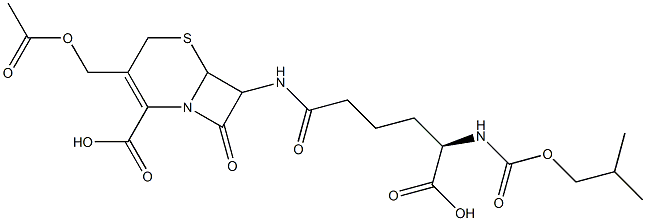 3-Acetoxymethyl-7-[(R)-5-isobutoxycarbonylamino-5-carboxyvalerylamino]-8-oxo-5-thia-1-azabicyclo[4.2.0]oct-2-ene-2-carboxylic acid