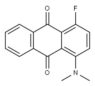 1-フルオロ-4-ジメチルアミノ-9,10-アントラキノン 化学構造式