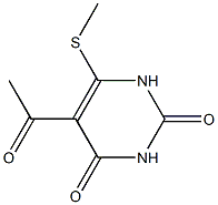 5-アセチル-6-(メチルチオ)ピリミジン-2,4(1H,3H)-ジオン 化学構造式