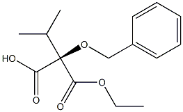[R,(+)]-2-(ベンジルオキシ)-2-イソプロピルマロン酸水素1-エチル 化学構造式