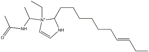1-[1-(アセチルアミノ)エチル]-2-(7-デセニル)-1-エチル-4-イミダゾリン-1-イウム 化学構造式