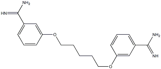 3,3'-(ペンタメチレンビスオキシ)ビス(ベンズアミジン) 化学構造式