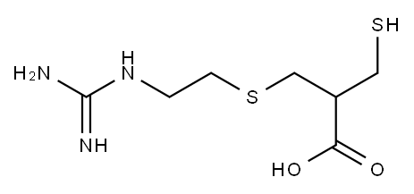 2-メルカプトメチル-3-[(2-グアニジノエチル)チオ]プロパン酸 化学構造式