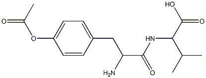 2-[3-(4-アセトキシフェニル)-2-アミノプロパノイルアミノ]-3-メチルブタン酸 化学構造式