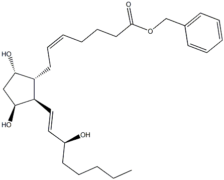 (5Z,9S,11S,13E,15S)-9,11,15-トリヒドロキシプロスタ-5,13-ジエン-1-酸ベンジル 化学構造式