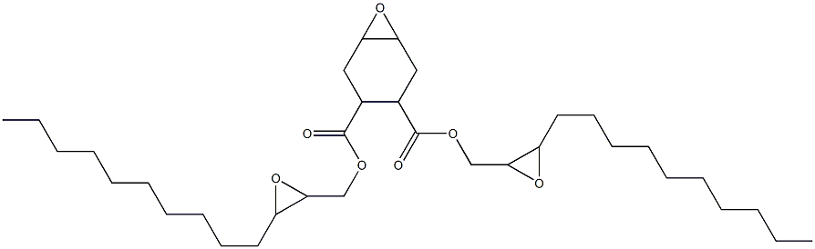7-オキサビシクロ[4.1.0]ヘプタン-3,4-ジカルボン酸ビス(2,3-エポキシトリデカン-1-イル) 化学構造式