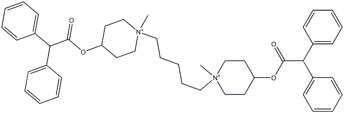 1,1'-ペンタメチレンビス[1-メチル-4-(ジフェニルアセトキシ)ピペリジニウム] 化学構造式