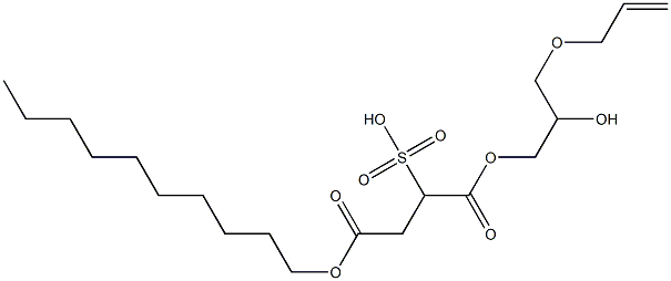 2-Decyloxycarbonyl-1-(3-allyloxy-2-hydroxypropoxycarbonyl)ethanesulfonic acid Structure