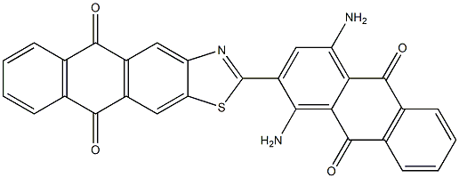 2-(1,4-ジアミノ-9,10-ジヒドロ-9,10-ジオキソアントラセン-2-イル)アントラ[2,3-d]チアゾール-5,10-ジオン 化学構造式