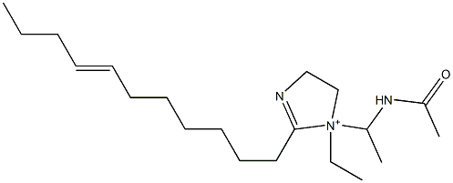 1-[1-(アセチルアミノ)エチル]-1-エチル-2-(7-ウンデセニル)-2-イミダゾリン-1-イウム 化学構造式