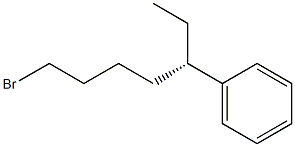 [S,(+)]-1-ブロモ-5-フェニルヘプタン 化学構造式