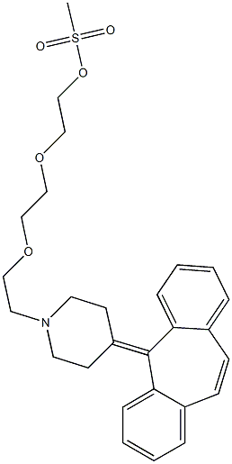 メタンスルホン酸2-[2-[2-[4-(5H-ジベンゾ[a,d]シクロヘプテン-5-イリデン)ピペリジノ]エトキシ]エトキシ]エチル 化学構造式