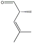 (R)-2,4-ジメチル-3-ペンテナール 化学構造式