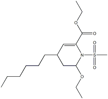 1,2,3,4-Tetrahydro-4-hexyl-2-ethoxy-1-(methylsulfonyl)pyridine-6-carboxylic acid ethyl ester