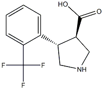 (3R,4S)-4-(2-(三氟甲基)苯基)吡咯烷-3-羧酸, , 结构式
