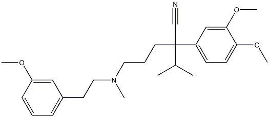 5-(N-(3-methoxyphenethyl)-N-methylamino)-2-isopropyl-2-(3,4-dimethoxyphenyl)pentanenitrile Struktur