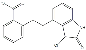 2-(3-Chloro-2-oxindol-4yl)ethyl benzoate Struktur