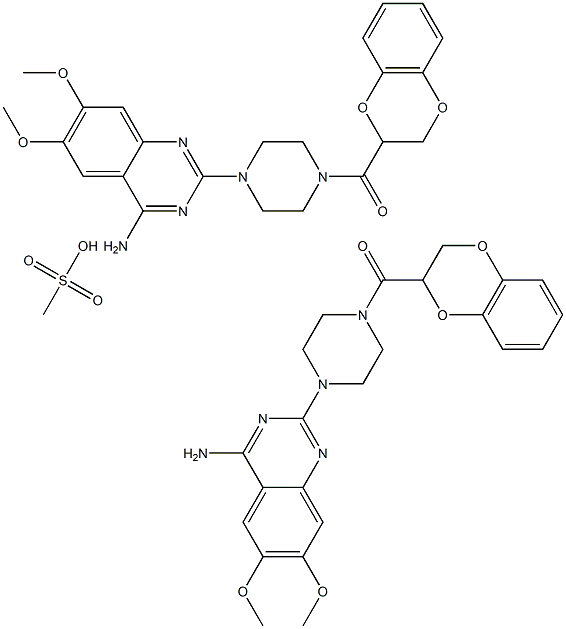 多沙唑嗪(甲磺酸多沙唑嗪), , 结构式