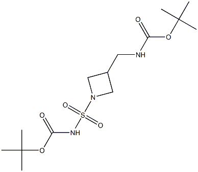 tert-butyl ((3-(((tert-butoxycarbonyl)amino)methyl)azetidin-1-yl)sulfonyl)carbamate, 2636815-49-9, 结构式