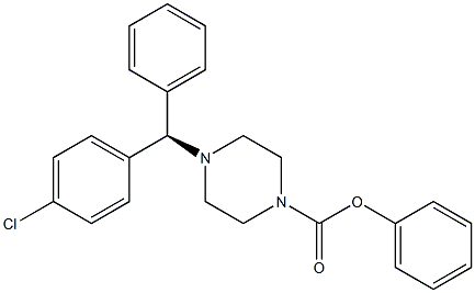 苯基 4-[(R)-^A-(4-氯苯基)苄基]哌嗪-1-羧酸酯 结构式